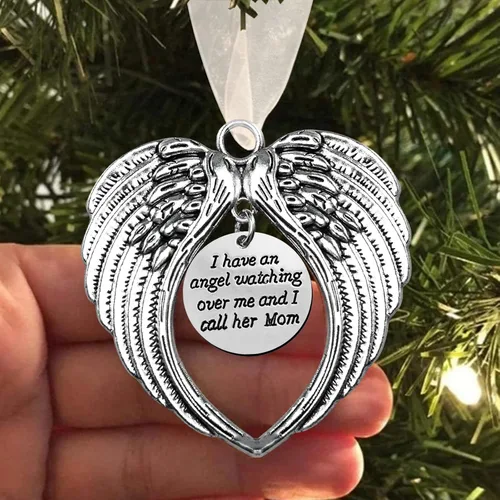 Vista 26 de Adorno conmemorativo de Navidad, Una parte de mi corazón está en el cielo, colgante para árbol de Navidad, regalos conmemorativos por pérdida