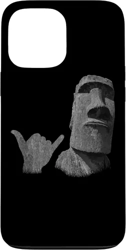Vista 24 de Funny Easter Island Rapa NUI Moai Statue Surfer Shaka Sign Case for iPhone 16