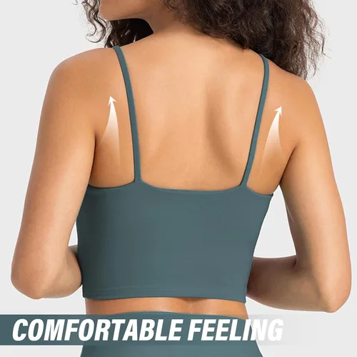 Vista 2 de FGZ Camiseta sin mangas con brasier integrado para mujer, con relleno, fitness, yoga y entrenamiento
