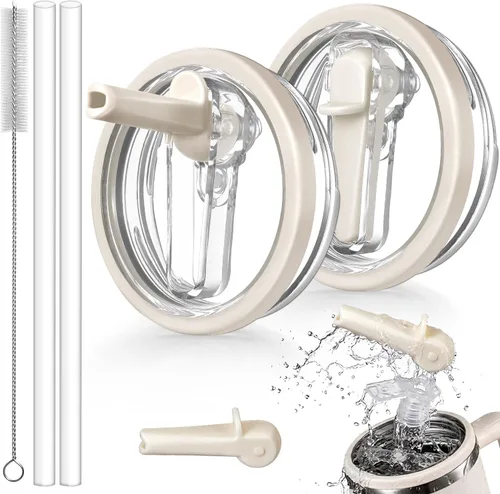 Vista 34 de Tapa a Prueba de Fugas de 30oz para Vaso Stanley Quencher H2.0, Tapa de Repuesto con Popote Abatible para Vaso de 30 oz Sin Derrames Cubierta