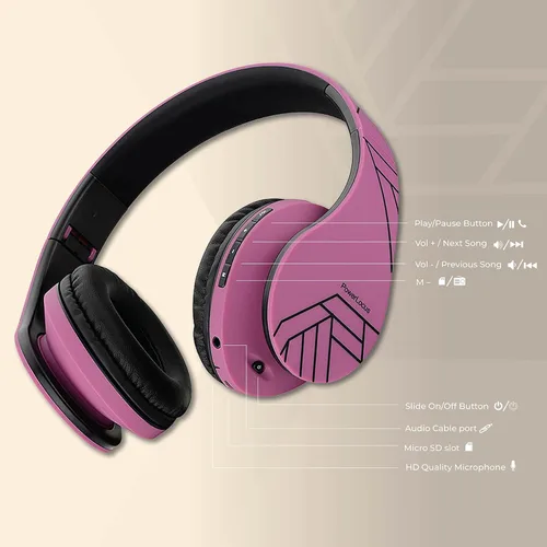 Vista 7 de PowerLocus Auriculares inalámbricos P3 Negro x P2 Negro/Púrpura sobre la oreja