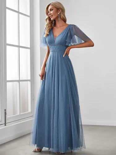 Vista 3 de Ever-Pretty Vestidos de dama de honor de tul de manga corta para mujer para boda 0278