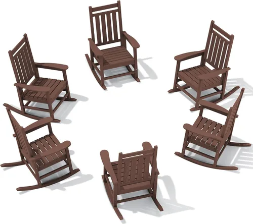 Vista 31 de SEWALL Mecedora de polietileno de alta densidad para adultos, mecedora de gran tamaño para exteriores, para patio, porche, Aruba