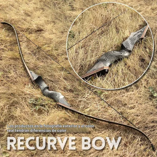 Vista 7 de Arco recurvo de 60 pulgadas Black Hunter Takedown - Arco de caza y flechas de 20 a 60 libras, con carcaj de flechas, arcos de tiro con arco de mano