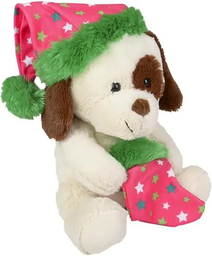 Vista 6 de The Dreidel Company Oso de Navidad de Santa con Bota, Oso de Peluche con Barriga, Oso de 9.5 Pulgadas de Peluche Relleno, Juguetes Super Suaves