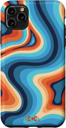 Vista 13 de Funda psicodélica para iPhone 16 Retro Groovy Liquid Swirl Hippie 70's 80's
