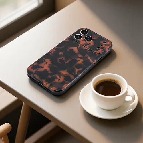 Vista 8 de Funda para iPhone 17 Pro, cubierta delgada de TPU con diseño de caparazón de tortuga ligera para mujeres, soporte para teléfono con protección Carey