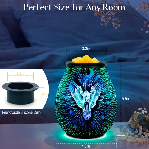 Vista 6 de EQUSUPRO Calentador de cera derretida, quemador de cera para cera perfumada, calentador de fragancia eléctrico para cubos de cera y tartas, diseño
