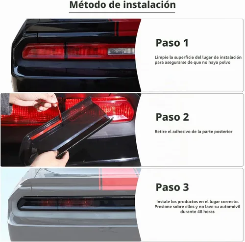 Vista 5 de Hoolcar Cubierta de la lámpara de la luz trasera, marco de guardia, decoración de marco de bisel, accesorios exteriores para Dodge Challenger