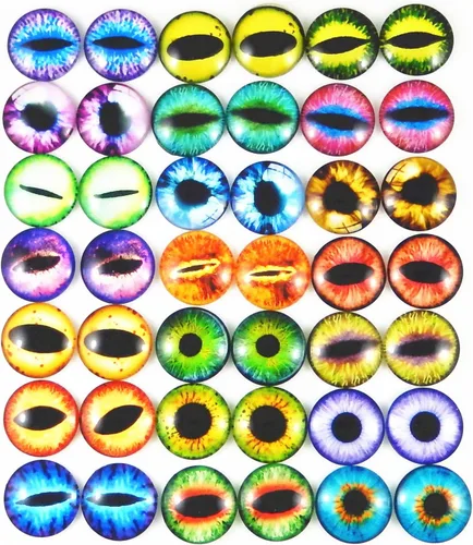 Vista 7 de juliewang Wholesale en bulk Assorted Ojo de dragón Cubiertos Cabochons de vidrio redondas para hacer Muñeca y la joyería Configuración