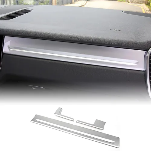 Vista 7 de Adhesivo para panel de tablero de consola central de automóvil para Porsche Cayenne 2018 2019 2020 2021 (grano de carbono)
