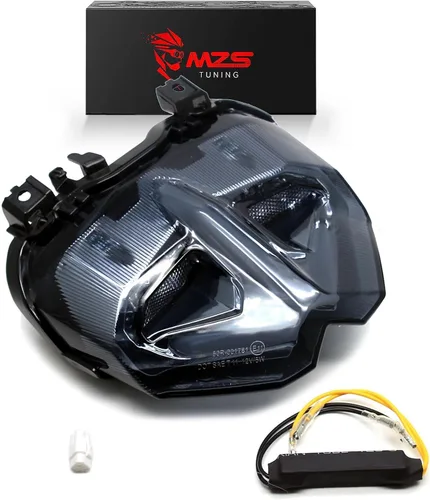 Vista 9 de MZS Luz trasera para motocicleta, LED integrada, señal de giro intermitente, lente ahumada compatible con YZF R1 2002-2003 / WR250R 2010-2017