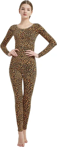 Vista 11 de Full Bodysuit Mono de una pieza para mujer de manga larga, de lycra, estilo zentai Negro
