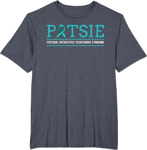 Vista 21 de POTS Dysautonomia Turquoise Ribbon Autonomic Dysfunction T-Shirt Asphalt Grey