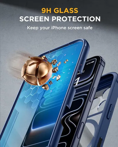 Vista 572 de Miracase Serie de vidrio para iPhone 11 de 6.1 pulgadas, funda protectora de cuerpo completo resistente mejorada con protector de pantalla de vidrio
