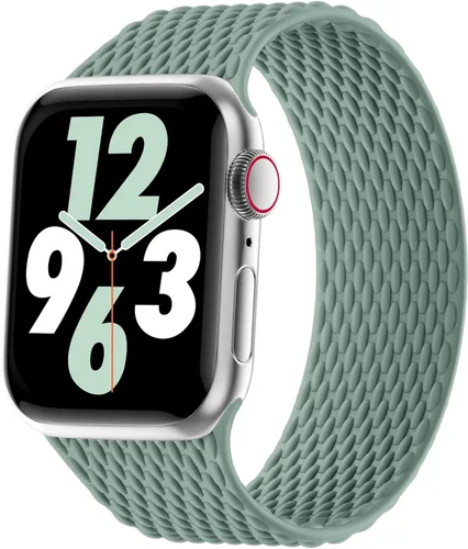Vista 11 de Silicone Braided Solo Loop Compatible with Apple Watch Band 38mm 40mm 41mm 42mm 44mm 45mm 46mm 49mm, Stretchy Elastic Sport Strap Compatible for