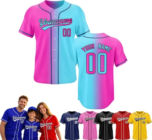Vista 32 de Camiseta de béisbol personalizada, nombre del equipo, número de equipo, logotipo, camisetas impresas cosidas, uniformes deportivos, regalos