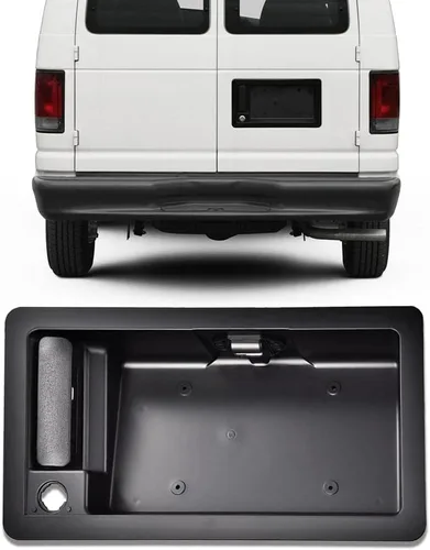 Vista 8 de CNNELL Manija de puerta de carga trasera y soporte de placa de matrícula compatible con Ford Van E150 E250 E350 1992-2007