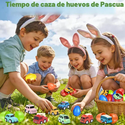 Vista 4 de OCHIDO Paquete de 12 huevos de Pascua rellenos de autos fundidos a presión