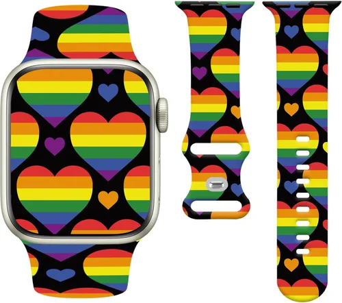 Vista 16 de Holiday Watchband Compatible with Apple Watch 38mm 40mm 41mm 42mm 44mm 45mm 49mm Women Men,Soft Silicone Cute Sport Strap for Apple Watch Ultra