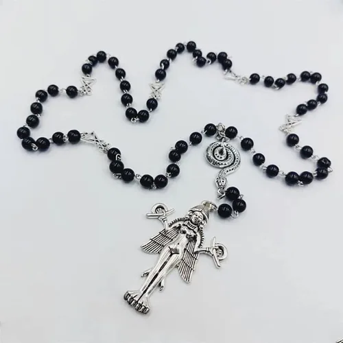 Vista 4 de Baphomet RosarioMisterio RosarioBaphomet RosarioBaphomet RosarioBaphomet CollarSatanás Goat Mendes Regalo Collar Altar