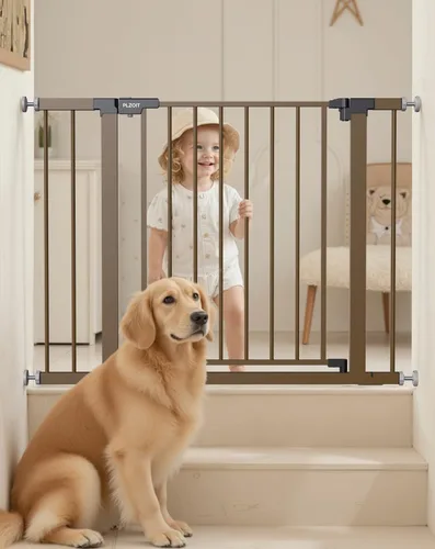 Vista 14 de Puerta de bebé de 29.5-40.5 pulgadas para escaleras, puerta para perros para puertas, puerta de seguridad de metal para bebés con cierre automático