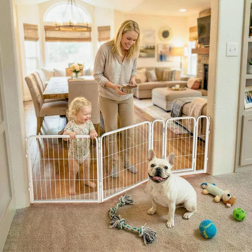 Vista 36 de FXW - Puerta para perro, extra ancha ajustable para aberturas de hasta 46 pulgadas, 24 pulgadas de alto Negro