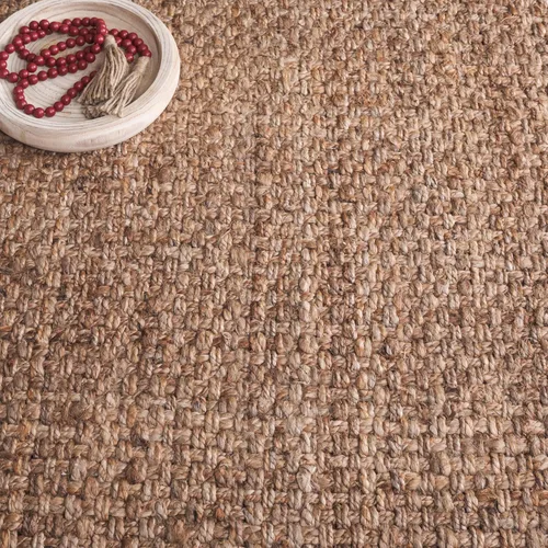 Vista 9 de Alfombra de área de yute natural tejido a mano Safavieh NF467A, de la colección de fibra natural (5 ft x 8 ft), Yute, Natural