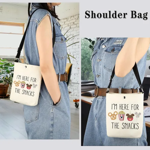 Vista 5 de GJTIM Regalo para amantes de los aperitivos, regalo de vacaciones para la familia, bolsa de viaje I'm Here For The Snacks Crossbody Bag