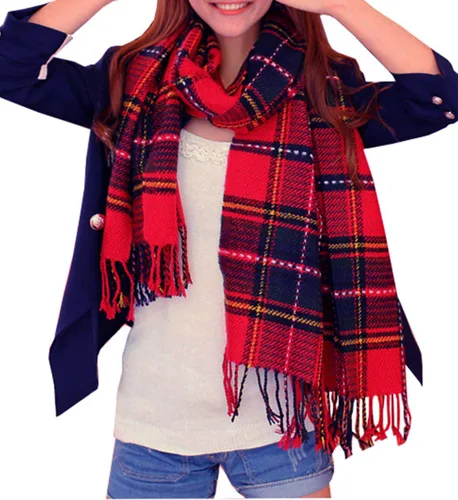 Vista 19 de Wander Agio Chal Largo de Moda para Mujer con Cuadrícula Grande, Bufanda Grande Cálida de Rejilla para Invierno Beige