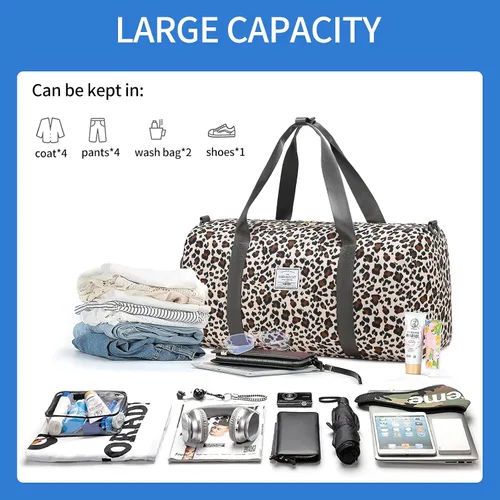 Vista 3 de Bolsas de fin de semana para mujer, bonita bolsa de viaje para gimnasio, bolsa de transporte para la noche, bolsa de hospital para trabajo de parto