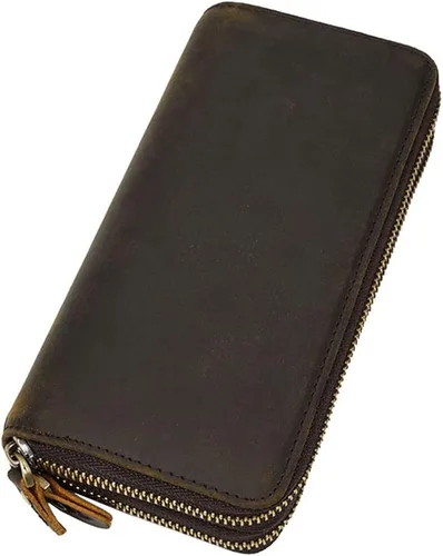 Vista 3 de Hebetag Cartera de cuero para hombre, organizador de muñeca