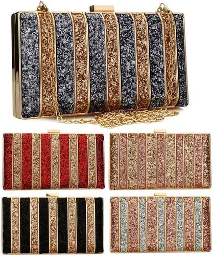 Vista 2 de YYW Bolso de mano de noche, bolso de boda para mujer, bolso de fiesta de graduación, bolsa de lentejuelas