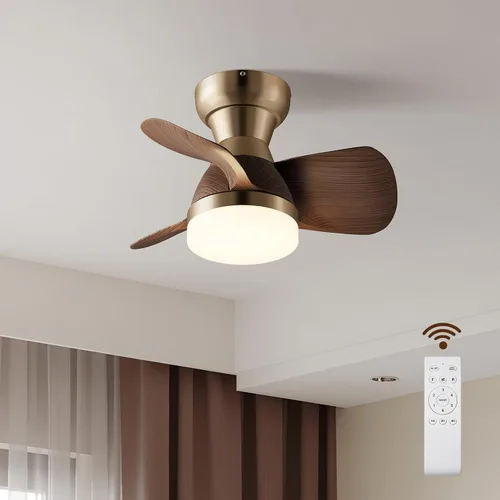 Vista 10 de Ventilador de techo de 20 pulgadas con luz, color plateado