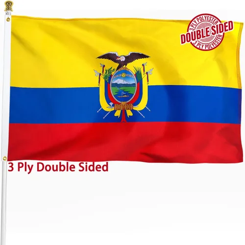 Vista 8 de Bandera de Nicaragua de 3 x 5 pies para exteriores, bandera nacional nicaragüense, bandera nacional nicaragüense, doble cara de 3 capas de poliéster