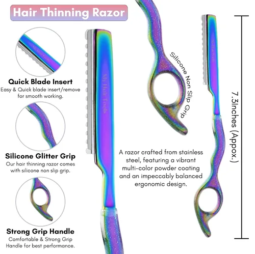 Vista 8 de My Hair Tools - Kit de extensión con removedor de cuentas de micro eslabones y alicates de engarce, tijeras para el cabello, herramientas de peinado