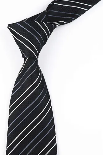 Vista 156 de Secdtie Corbata clásica de seda tejida jacquard a rayas para hombre