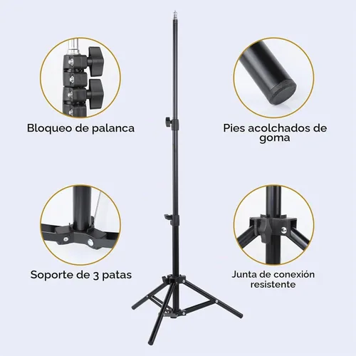 Vista 6 de UTEBIT Paquete de 2 soportes de luz para fotografía, con abrazadera