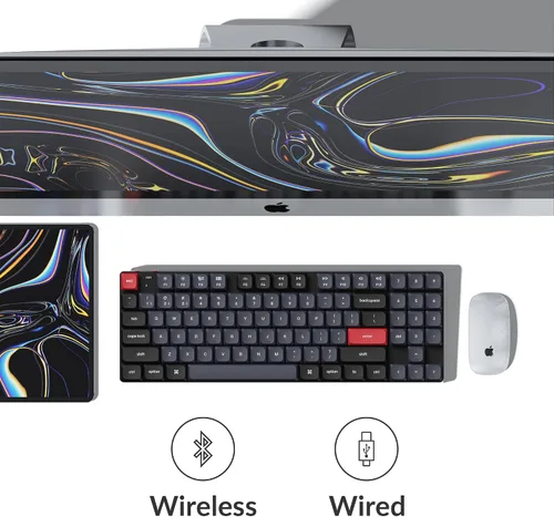 Vista 3 de Keychron K13 Pro Teclado mecánico inalámbrico ultra delgado QMK/VIA, macro programable intercambiable en caliente, 80% diseño RGB retroiluminado