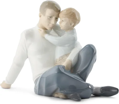 Vista 3 de NAO Amar y proteger. Figura de papá de porcelana.