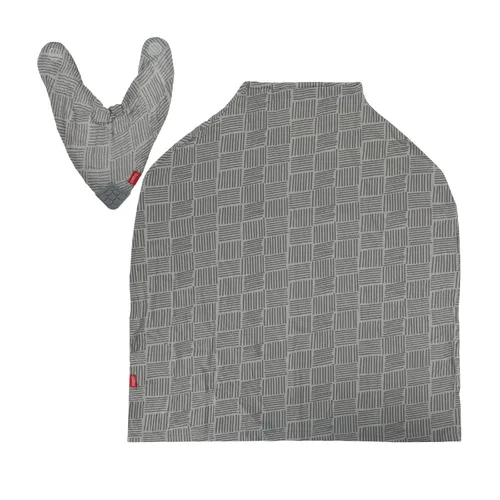 Vista 3 de Nuby Funda de lactancia 5 en 1 con babero de dentición de más de 3 meses, gris