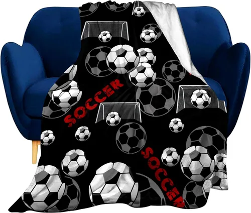 Vista 9 de Manta de fútbol súper suave, ligera y acogedora con impresión 3D de franela de béisbol y baloncesto para fanáticos del deporte, regalos para niños