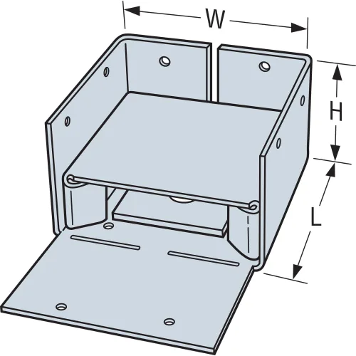 Vista 5 de Simpson Strong Tie ABW44Z ZMAX - Base de poste ajustable galvanizada calibre 16, 4 x 4, 10 por caja