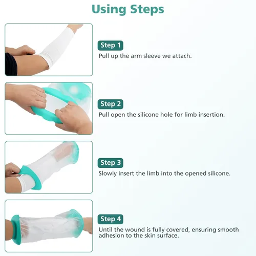 Vista 4 de PICC Line - Funda de ducha para la parte superior del brazo, protector de ducha impermeable de silicona IV y PICC con línea PICC para cirugía