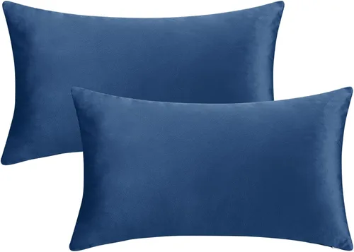 Vista 21 de uxcell Paquete de 2 fundas de almohada decorativas de terciopelo, fundas de almohada sólidas modernas para sofá o hogar, 16 x 16 pulgadas