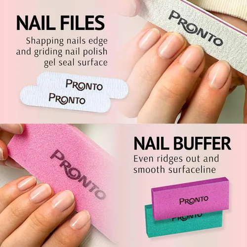 Vista 5 de Pronto Kit de viaje de almohadillas de acetona, removedor de esmalte de uñas y removedor de esmalte de gel con elementos esenciales de uñas: kit