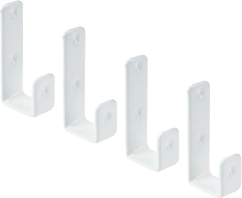 Vista 6 de Coshar 4 ganchos en J de acero inoxidable negros de 1-1/4 pulgadas, con revestimiento de PVC, soportes de metal para almacenamiento de garaje