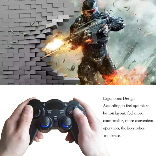 Vista 6 de USB Wireless Gaming Controller Gamepad for PCLaptop Computer(Windows XP7810) & PS3 & Android & Steam - Black (black)