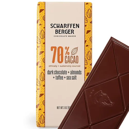 Vista 9 de Scharffen Berger Barra de Chocolate (3 onzas, paquete de 6) – Barra de chocolate negro semidulce, 62% de cacao, sin gluten, barras de chocolate