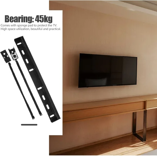 Vista 5 de Soporte de pared para TV sin tachuelas, soporte mecánico sin taladro, con almohadilla de esponja, soporte estable y resistente, fácil instalación